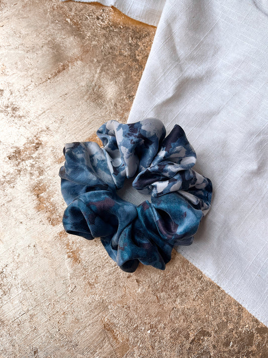 *winter floral* 100% silk oversized scrunchie