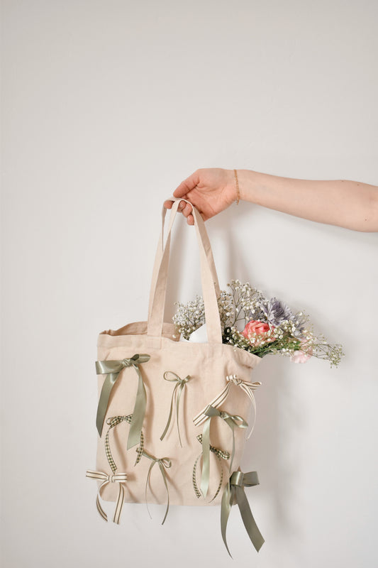 *farmers market* bow tote