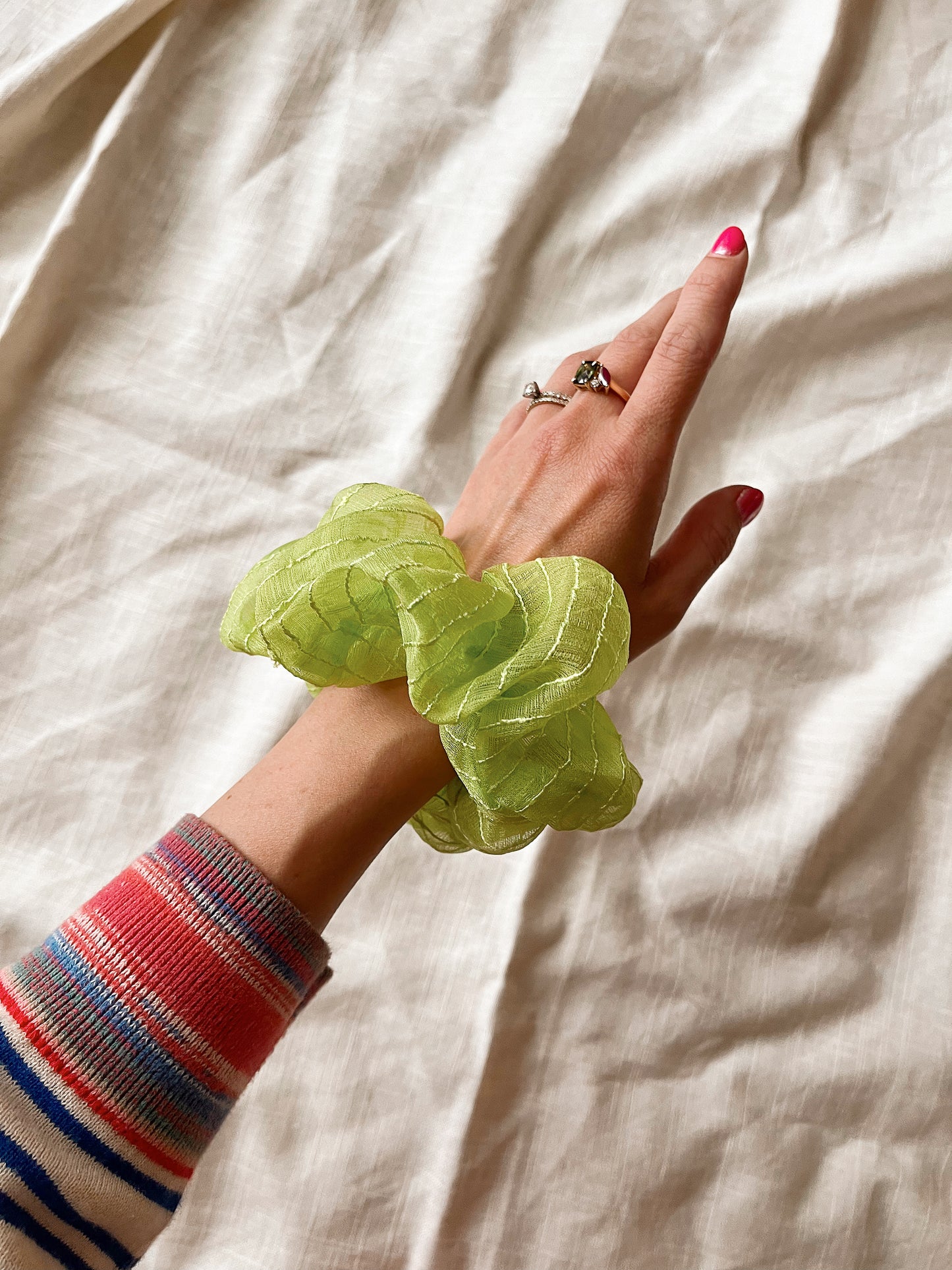 *key lime pie* oversized vegan silk scrunchie