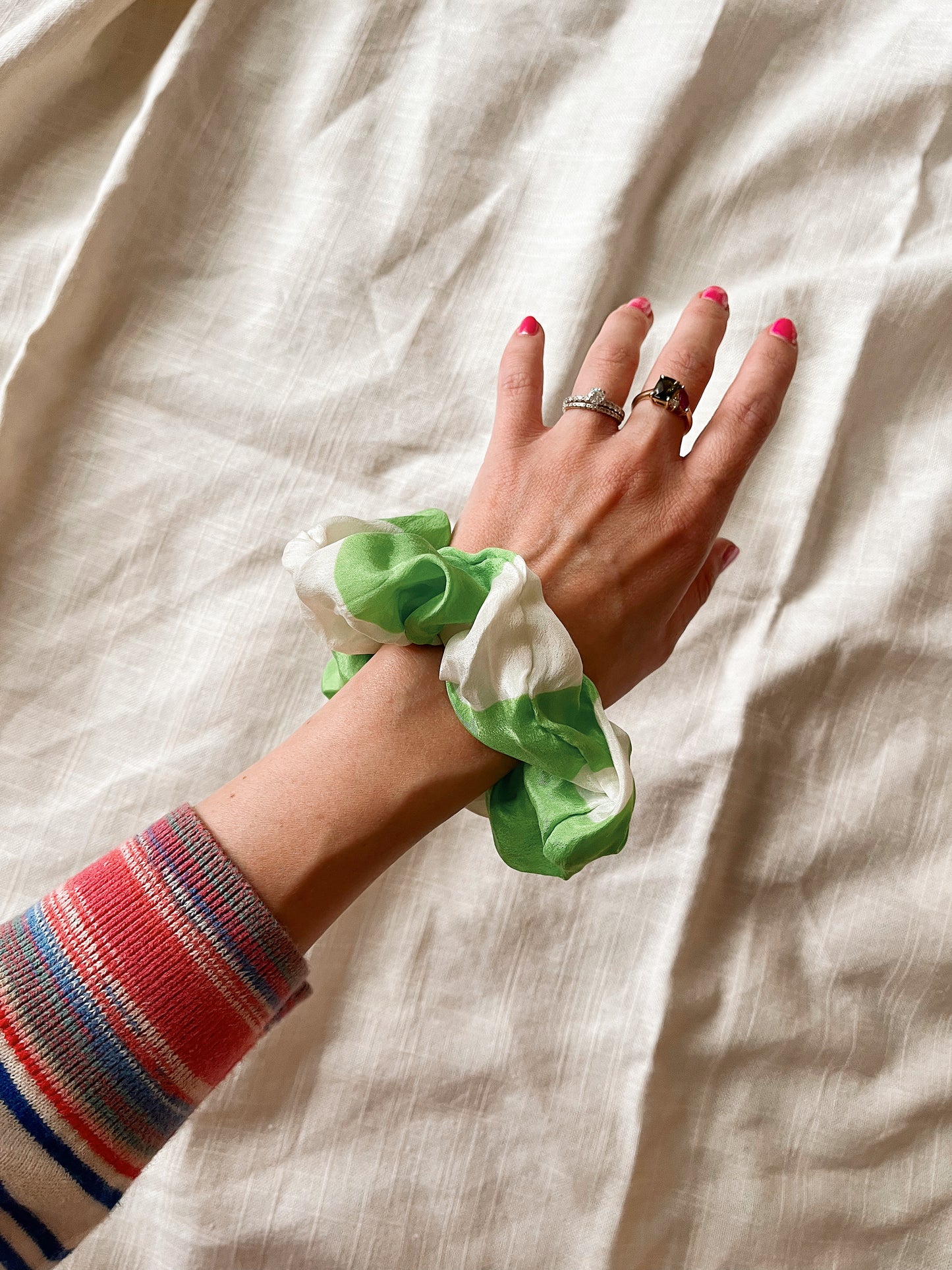 *lime without the coconut* 100% silk scrunchie